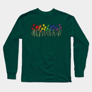 Pride flag tulips Long Sleeve T-Shirt